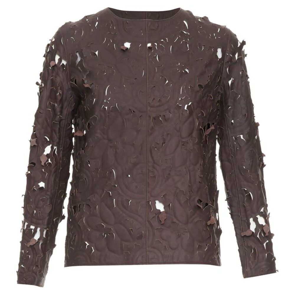 Carven Laser Cut Leather Top